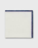 Load image into Gallery viewer, Hand-Rolled Linen/Cotton Print Pocket Square in Multi Stripe Border
