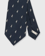 Load image into Gallery viewer, Silk Club Tie in Navy/Bone Crane