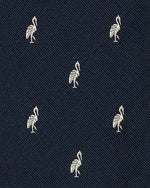 Load image into Gallery viewer, Silk Club Tie in Navy/Bone Crane
