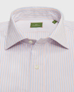 Load image into Gallery viewer, Otto Handmade Sport Shirt in Blue/Persimmon/Lavender Stripe Poplin