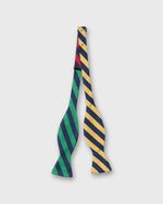 Load image into Gallery viewer, Silk Bow Tie in Navy Quad Stripes