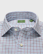 Load image into Gallery viewer, Spread Collar Sport Shirt in Sky/Spruce/Brown Tattersall Poplin