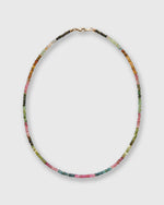 Load image into Gallery viewer, Tiny Beaded 14K Gold Necklace in Rainbow Tourmaline
