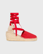 Load image into Gallery viewer, Pia High Espadrille in Red Canvas