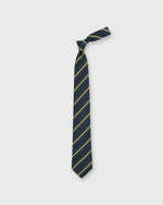Load image into Gallery viewer, Silk/Cotton Mogador Tie in Navy/Green/Bone Stripe