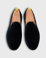 Load image into Gallery viewer, Formal Slipper in Navy Velvet