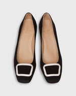 Load image into Gallery viewer, Embellished Buckle Heel in Black Suede