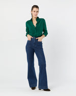 Load image into Gallery viewer, Classic Blouse in Forest Silk Crepe de Chine