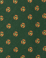 Load image into Gallery viewer, Silk Print Tie in Forest/Orange Foulard