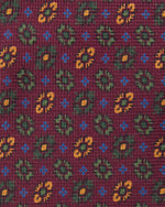 Load image into Gallery viewer, Silk Print Tie in Burgundy/Olive/Gold Foulard
