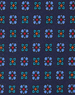 Load image into Gallery viewer, Silk Print Tie in Navy/Sky/Aegean Foulard
