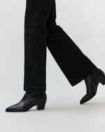 Load image into Gallery viewer, Lou Western Boot in Black Leather
