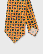 Load image into Gallery viewer, Hand-Rolled Wool Print Tie in Melon/Green/Yellow Paisley