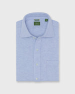 Load image into Gallery viewer, Knit Slim Fit Spread Collar Shirt in Heather Pale Blue Pique