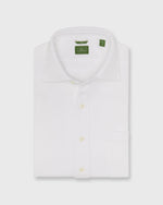 Load image into Gallery viewer, Knit Slim Fit Spread Collar Shirt in White Pima Pique
