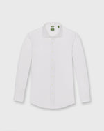 Load image into Gallery viewer, Knit Slim Fit Spread Collar Shirt in White Pima Pique