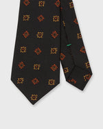 Load image into Gallery viewer, Silk Print Tie in Navy/Red/Tobacco Foulard