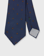 Load image into Gallery viewer, Silk Print Tie in Marine/Rust Flower