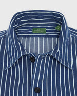 Load image into Gallery viewer, Luke Work Shirt in Indigo/Bone Stripe Denim
