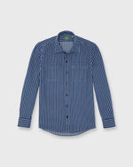 Load image into Gallery viewer, Luke Work Shirt in Indigo/Bone Stripe Denim