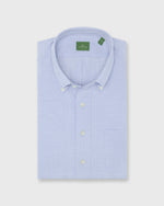 Load image into Gallery viewer, Short-Sleeved Button-Down Popover Sport Shirt in Blue Seersucker Chambray