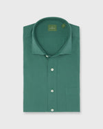 Load image into Gallery viewer, Spread Collar Sport Shirt in Green Shadow Stripe Poplin