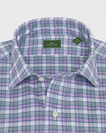 Load image into Gallery viewer, Spread Collar Sport Shirt in Lavender/Sage/Pink Plaid Poplin