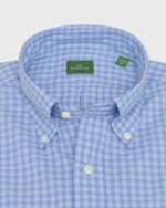 Load image into Gallery viewer, Button-Down Sport Shirt in Blue/Sky Gingham Poplin