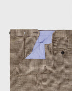 Load image into Gallery viewer, Side-Tab Dress Trouser in Chocolate/Oat Houndstooth Hopsack