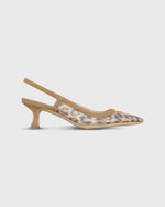 Load image into Gallery viewer, Roberta Slingback Heel in Leopard Printed Mesh