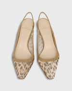 Load image into Gallery viewer, Roberta Slingback Heel in Leopard Printed Mesh