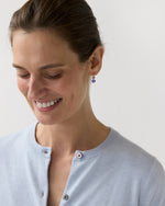 Load image into Gallery viewer, Extra Extra Small Incandescence Hook Earrings in Tanzanite