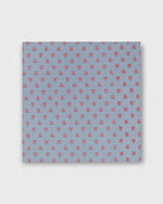 Load image into Gallery viewer, Hand-Rolled Cotton Print Pocket Square in Sky/Coral Printed Poplin