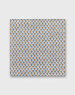 Load image into Gallery viewer, Hand-Rolled Cotton Print Pocket Square in French Blue/Tangerine Floral Printed Poplin