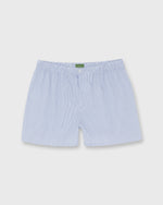 Load image into Gallery viewer, Button-Front Boxer Short in Blue Multi Pinstripe Poplin