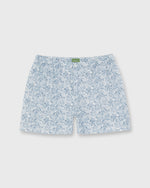 Load image into Gallery viewer, Button-Front Boxer Short in White/Navy Wild Woodland Liberty Fabric