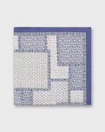 Load image into Gallery viewer, Large Hand-Rolled Scarf in Blue Patchwork Bandana Silk Twill