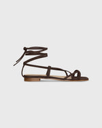 Load image into Gallery viewer, Chloe Tie Sandal in Chocolate Suede