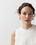 Load image into Gallery viewer, Mini Organic Hoop Earrings in Tangerine