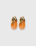 Load image into Gallery viewer, Mini Organic Hoop Earrings in Tangerine