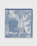 Load image into Gallery viewer, Piranesi Square Scarf in Blue Cotton Silk