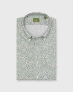 Load image into Gallery viewer, Short-Sleeved Button-Down Sport Shirt in Pink/Lavender/Multi Agnes Meadow Liberty Fabric
