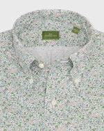 Load image into Gallery viewer, Short-Sleeved Button-Down Sport Shirt in Pink/Lavender/Multi Agnes Meadow Liberty Fabric