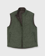 Load image into Gallery viewer, Reversible Cashpad Zip Vest in Brown Nylon/Spruce Tweed