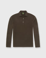 Load image into Gallery viewer, Long-Sleeved Rally Polo Sweater in Chocolate Cotton