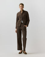Load image into Gallery viewer, Cecile Cargo Jacket in Bark Crinkle Cotton/Wool
