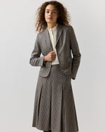 Load image into Gallery viewer, Short Reagan Jacket in Navy/Chocolate Houndstooth