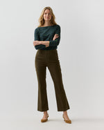 Load image into Gallery viewer, Kendall Flare 5-Pocket Jean in Moss Stretch Moleskin