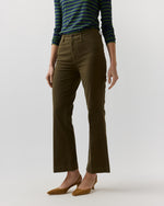 Load image into Gallery viewer, Kendall Flare 5-Pocket Jean in Moss Stretch Moleskin