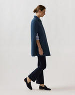Load image into Gallery viewer, Reversible Bennet Tailored Cape in Lovat/Denim Double-Faced Wool